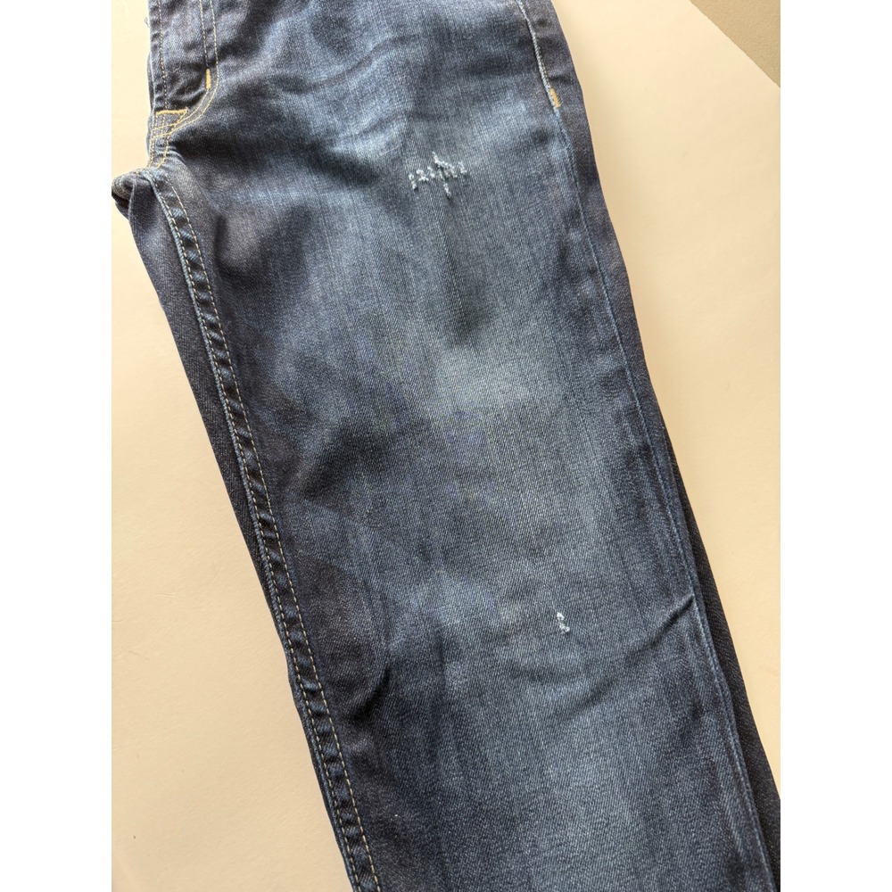 Hudson Crop Muse Skinny Factory Distressed with 5" Cuff Size 28 Dark Wash Jeans - Picture 12 of 14